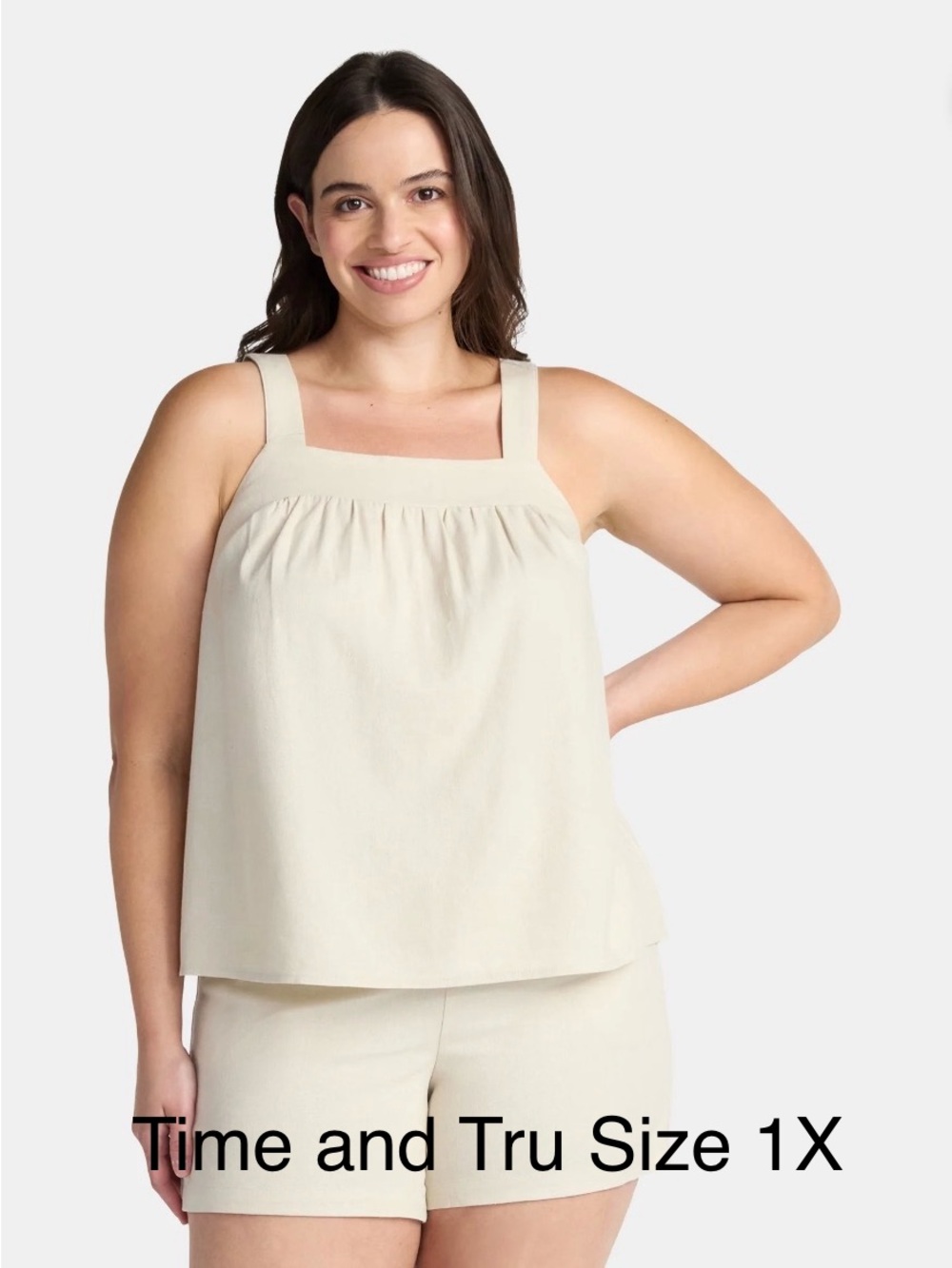 5/$30 Bundle. Time and Tru Linen Blend Tank Top and Short Set NWT 1X